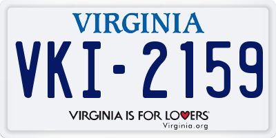 VA license plate VKI2159