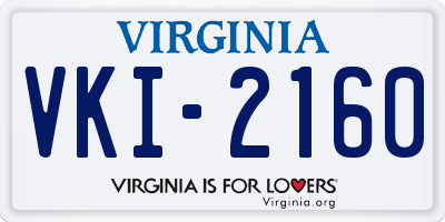 VA license plate VKI2160