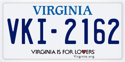 VA license plate VKI2162