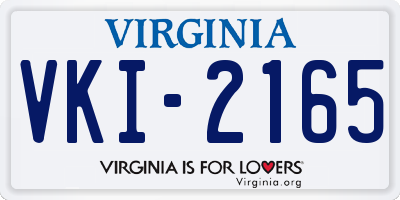 VA license plate VKI2165