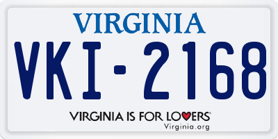 VA license plate VKI2168