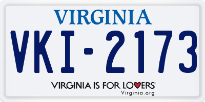 VA license plate VKI2173