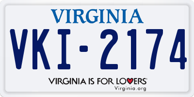 VA license plate VKI2174