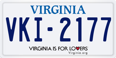 VA license plate VKI2177