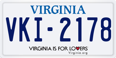 VA license plate VKI2178