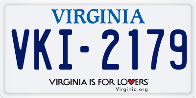 VA license plate VKI2179