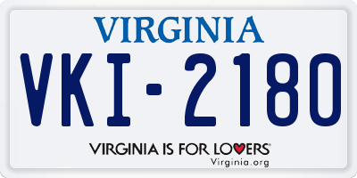 VA license plate VKI2180