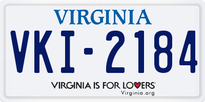 VA license plate VKI2184