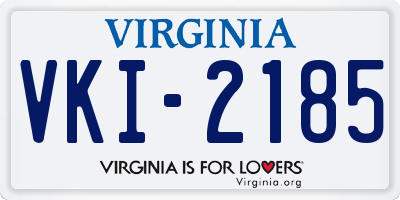 VA license plate VKI2185
