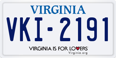 VA license plate VKI2191
