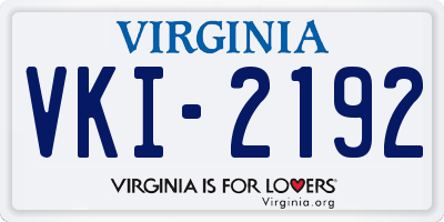 VA license plate VKI2192