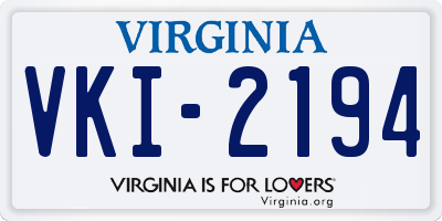 VA license plate VKI2194