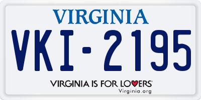 VA license plate VKI2195