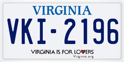 VA license plate VKI2196