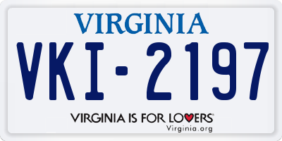 VA license plate VKI2197