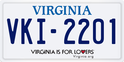 VA license plate VKI2201