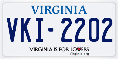 VA license plate VKI2202