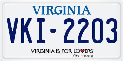 VA license plate VKI2203