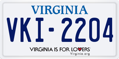 VA license plate VKI2204