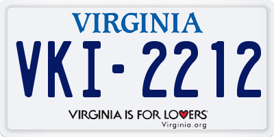 VA license plate VKI2212