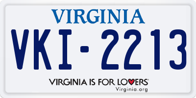 VA license plate VKI2213