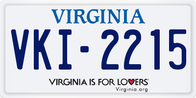 VA license plate VKI2215