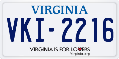 VA license plate VKI2216