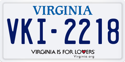 VA license plate VKI2218