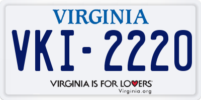 VA license plate VKI2220
