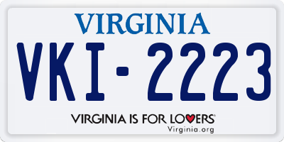 VA license plate VKI2223