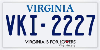VA license plate VKI2227