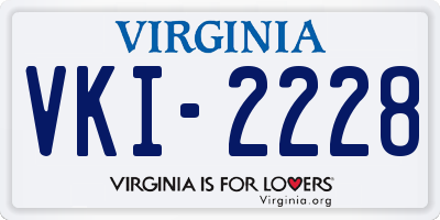 VA license plate VKI2228