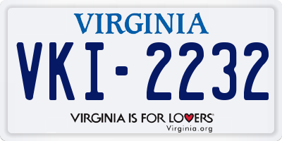 VA license plate VKI2232