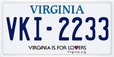 VA license plate VKI2233