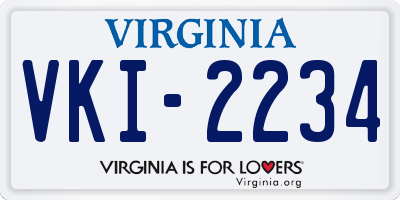 VA license plate VKI2234