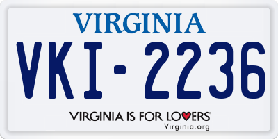 VA license plate VKI2236