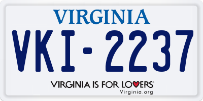 VA license plate VKI2237