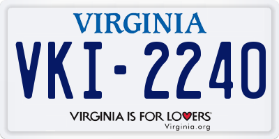 VA license plate VKI2240