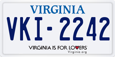 VA license plate VKI2242