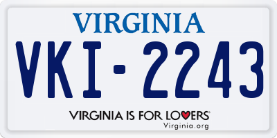 VA license plate VKI2243