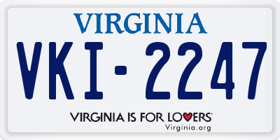 VA license plate VKI2247
