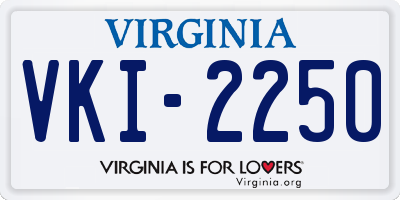 VA license plate VKI2250