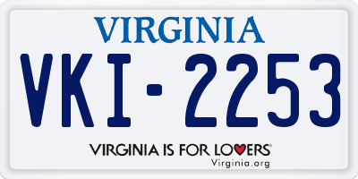 VA license plate VKI2253