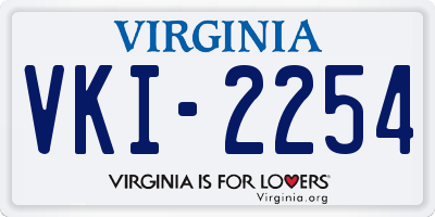 VA license plate VKI2254