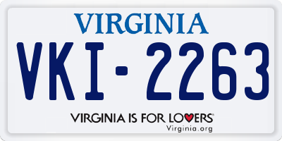 VA license plate VKI2263