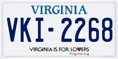 VA license plate VKI2268