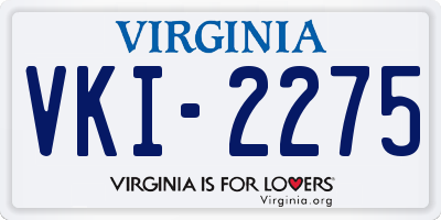 VA license plate VKI2275