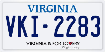 VA license plate VKI2283