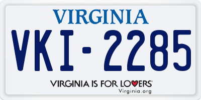 VA license plate VKI2285