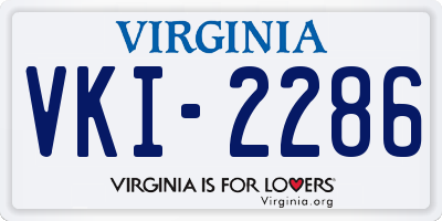 VA license plate VKI2286